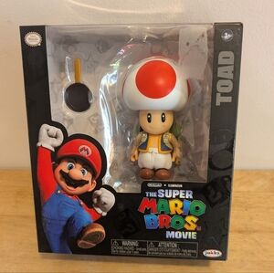 Super Mario Bros Toad Action Figure - Red and White
